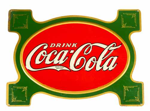 C1914 Coca Cola Enamel on Tin Advertising Sign