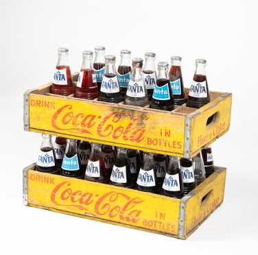 Two Coca Cola Wooden Bottle Carriers