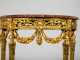 Small French Marble Top Gilded and Carved Console Table