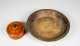 Large English Wooden Bowl and Paint Decorated Round Box