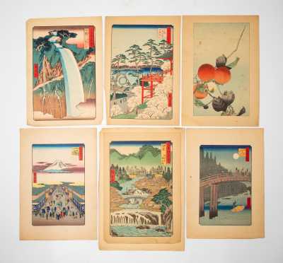 Six Vintage Japanese Block Prints
