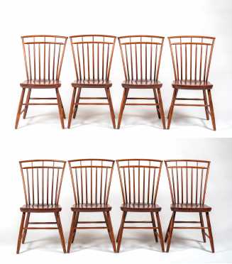 Set of Eight Reproduction "Hagerty" Birdcage Windsor Side Chairs