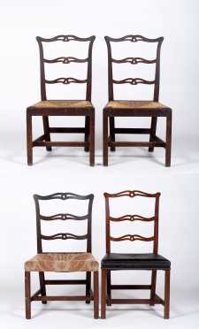 Assembled Set of Four American Chippendale Side Chairs