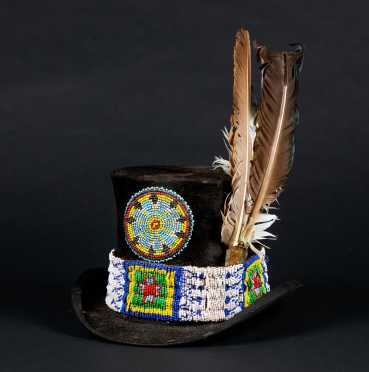 Native American Decorated Top Hat