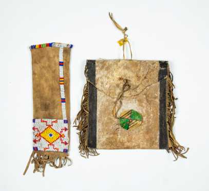 Two Native American Decorated Leather Pieces