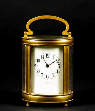 Oval French Brass Carriage Clock