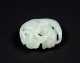 Early Chinese Carved White Jade of Two Monkeys and Peach