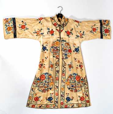 Antique Chinese Light Gold Needlework Robe