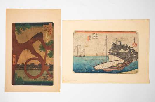 Two Japanese Block Prints After Utagawa Hiroshige