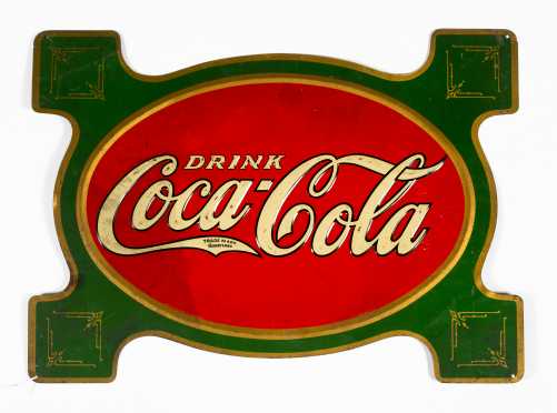 C1914 Coca Cola Enamel on Tin Advertising Sign
