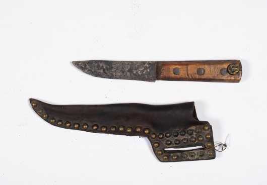 Native American Decorated Knife and Sheath