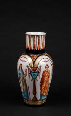 Paris Porcelain Tall Vase with Classical Decoration