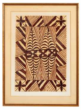 African Geometric Gouache Painting