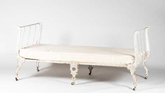 19thC French Casting Iron Folding Day Bed