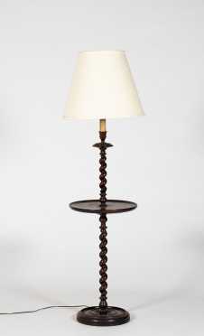 E20thC Mahogany Twist Shaft Standing Lamp