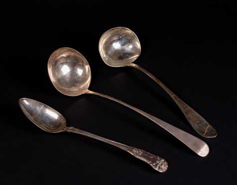 Three Coin Silver Serving Pieces