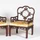 Pair of 20thC Heavy Hardwood Chinese Armchairs