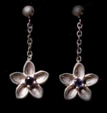 Tiffany & Co. Sterling Flower Drop Earrings