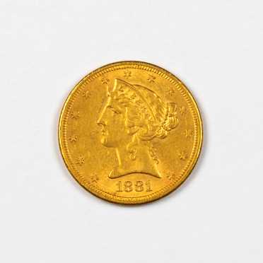 1881-5 $5 Gold