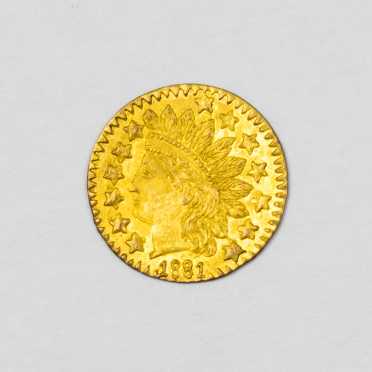 1881 1/4 Dollar California Gold