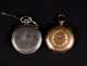 Two Antique Pocket Watches, Chain and Whistle
