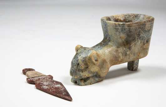 Two Pre-Columbian Jadeite Implements