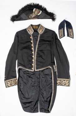 French Dress Naval Officer's Tail Coat and Hat Circa 1900