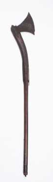 Very Early Iron Battle Axe with Wood Handle