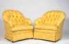 Pair of 20thC Upholstered Yellow Club Chairs