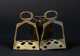 Spanish Colonial 17th/18thC Bronze Stirrups and Silver Medallion