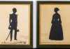Pair of Cut Silhouettes of an Officer and His Wife