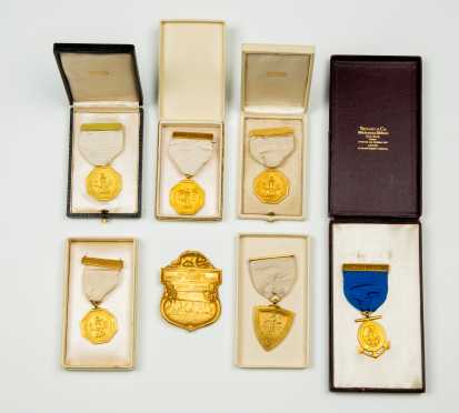 Lot of Seven "Tiffany & Co." Award Medals