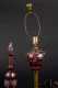 Cranberry Decanter and Bohemian Lamp