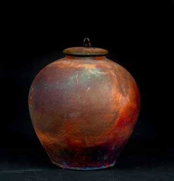 Native American Jon Oaks Pottery Jar with Lid