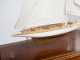Model Sailboat with Standing Wooden Display Case