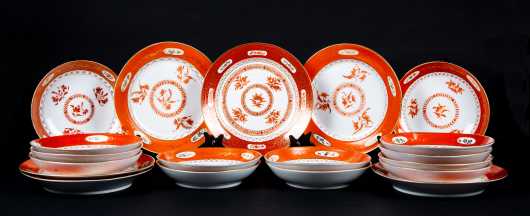 Lot of Russian Porcelain in the Chinese Taste with Persian Markings on Verso