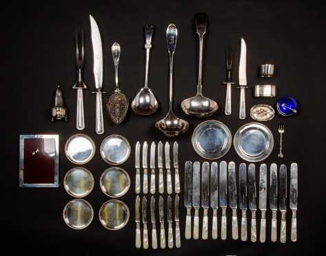 Miscellaneous Sterling and Mother of Pearl Handled Knives