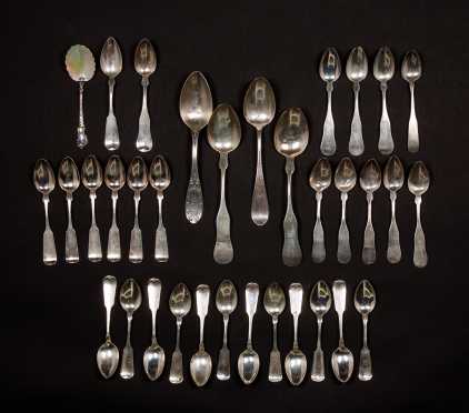 Collection of Coin Silver- American Spoons