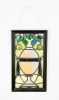 Leaded Stained Glass Panel of Vase with Ivy