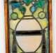 Leaded Stained Glass Panel of Vase with Ivy