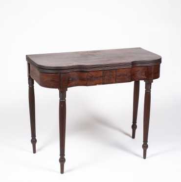 American Federal Mahogany Serpentine Front Card Table