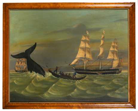 20thC Whaling Scene Painting
