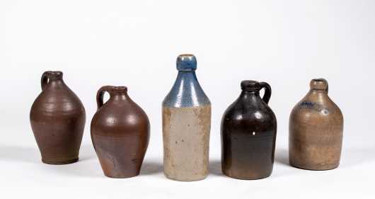 Five Miscellaneous 19thC Stoneware Jugs / Bottles