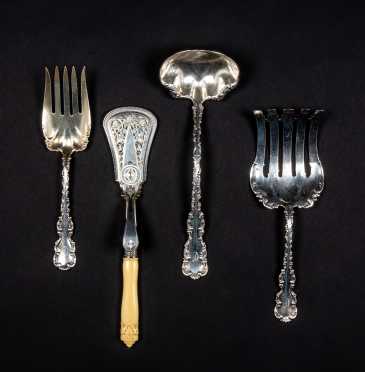 Lot of Sterling Silver Serving Pieces and Sheffield Asparagus Server