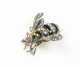 Antique Jeweled Silver on Gold Insect Brooch