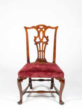 Queen Anne Chippendale Walnut Side Chair