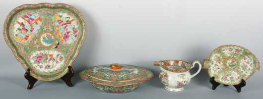 Lot of Rose Medallion Serving Pieces