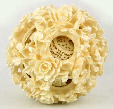 Chinese Ivory Carved Puzzle Ball