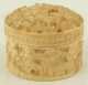 Ivory Carved Circular Whist Box With Mother of Pearl Whist Markers