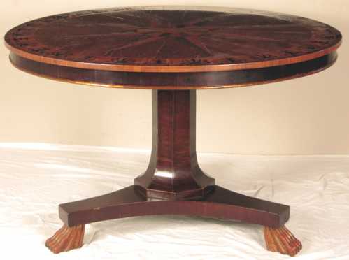 Inlaid Empire Style Center Table